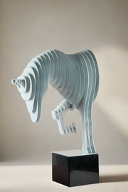 3D Metal Horse - White
