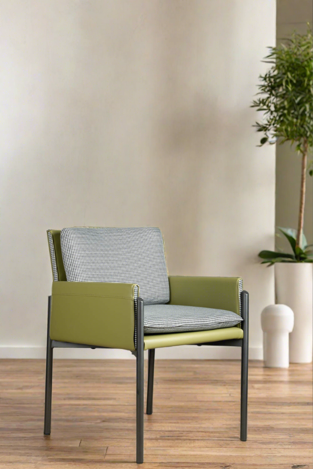 Orlando Houndstooth Accent Chair - Green