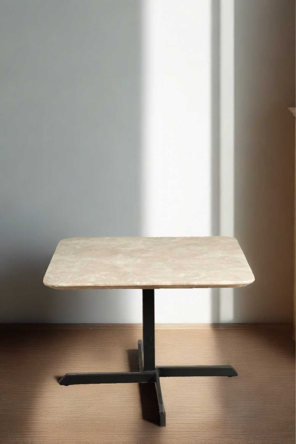 Fino - Marble and Metal Side Table - Beige