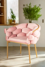 Lara Tufted Chair - Pink