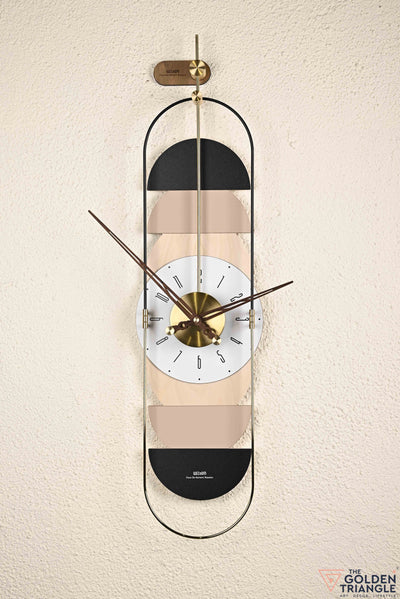 Modern Metal & Wooden vertical Wall Clock