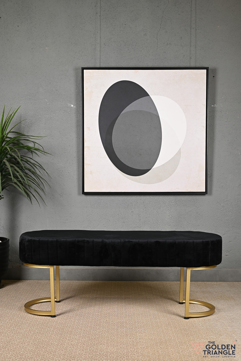 Gwen Suede Bench - Black