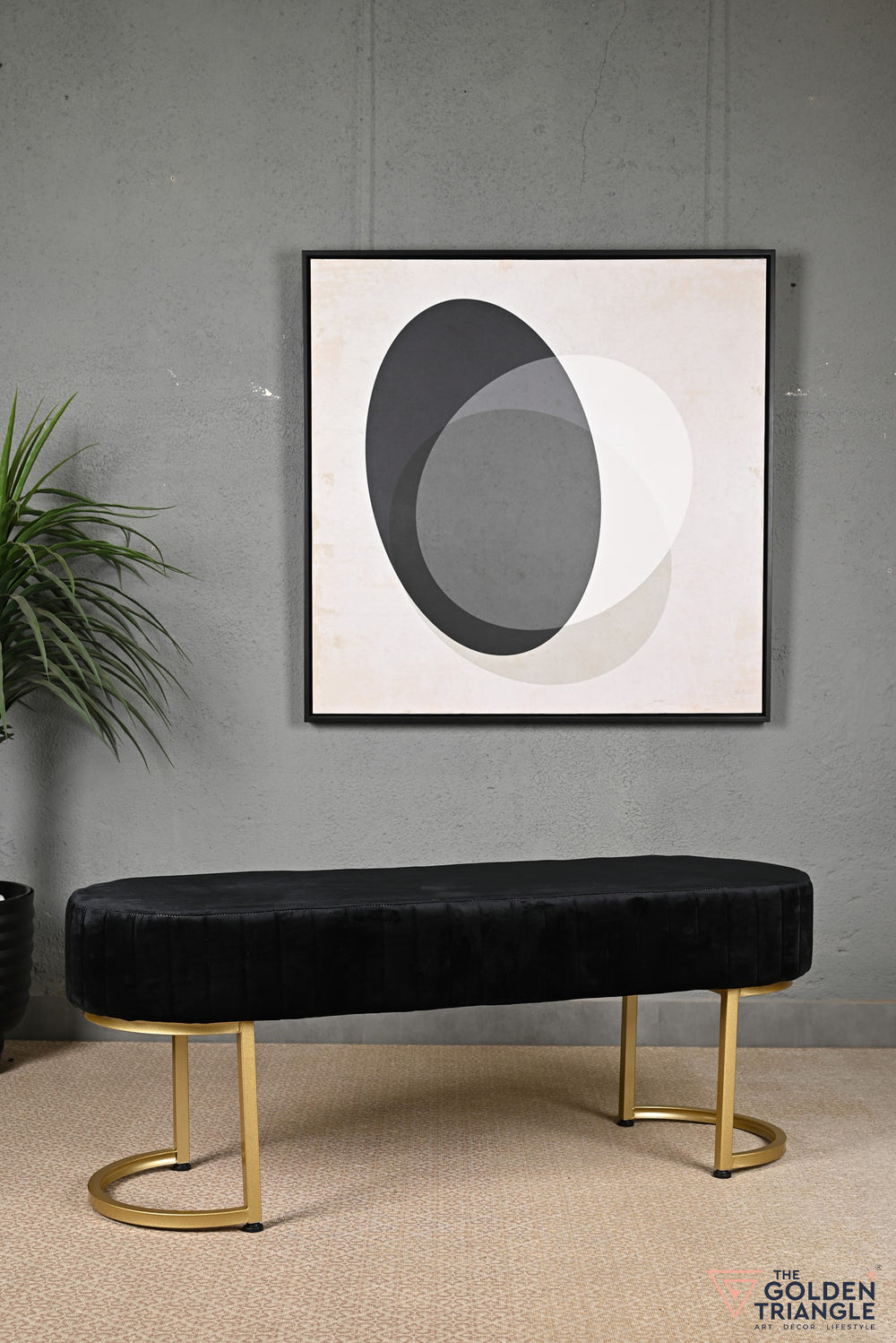 Gwen Suede Bench - Black