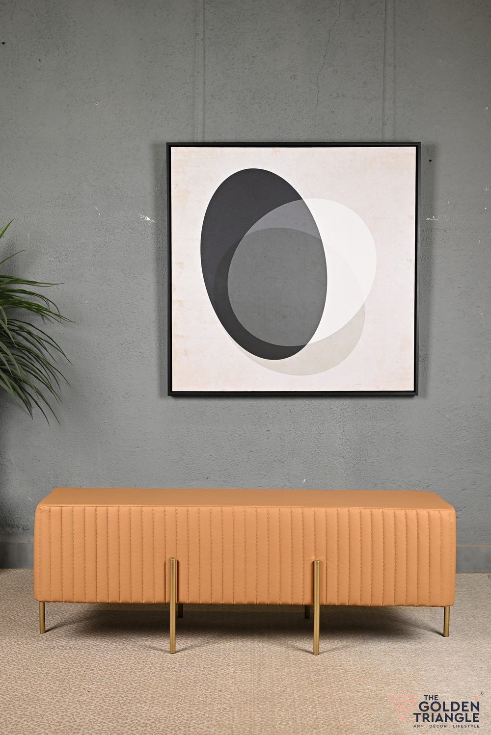 Felix Leatherette Bench - Tan