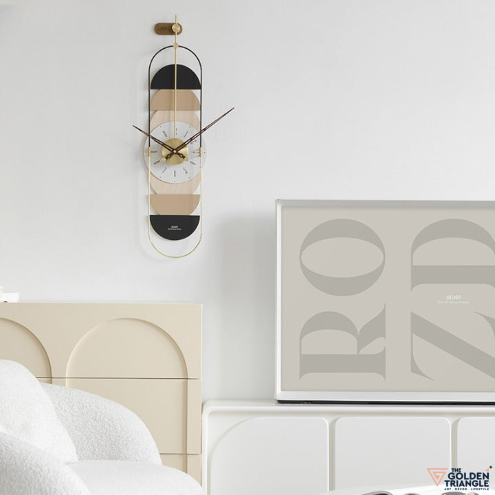 Modern Metal & Wooden vertical Wall Clock