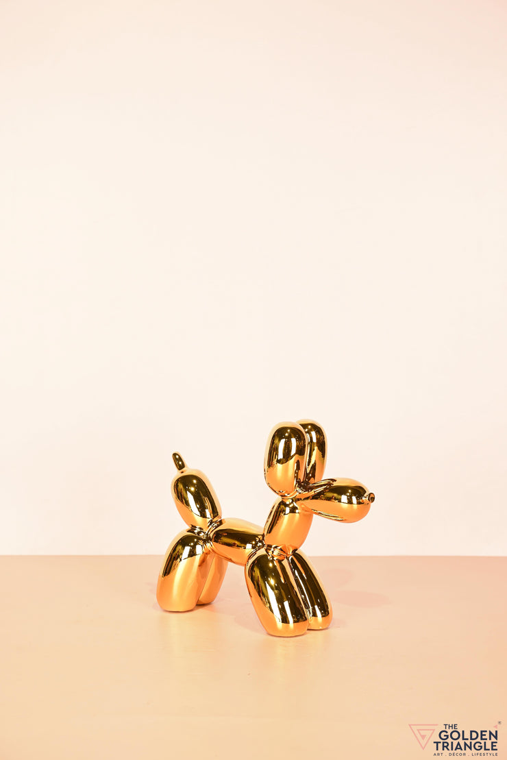 Bubbles - Electroplated Balloon Dog Artefact - Gold