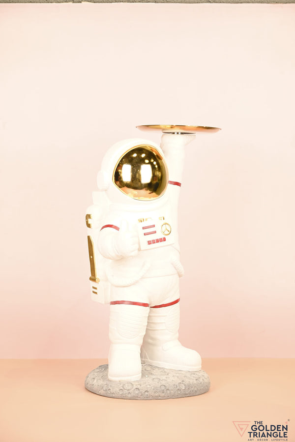 Apollo - 3 Ft Astronaut holding a Tray - Gold