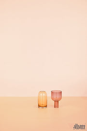 Poppy Funnel Glass Vase - Pink & Yellow