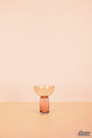Eliza Funnel Glass Vase - Small - Yellow & Pink
