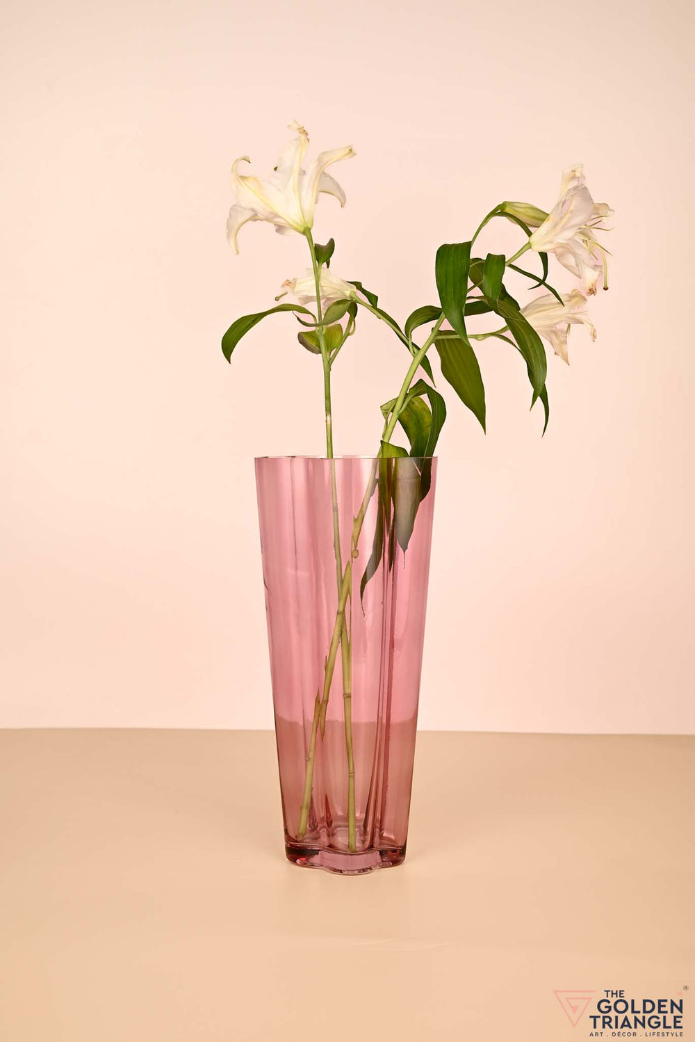 Rosie Tall Glass Vase - Pink