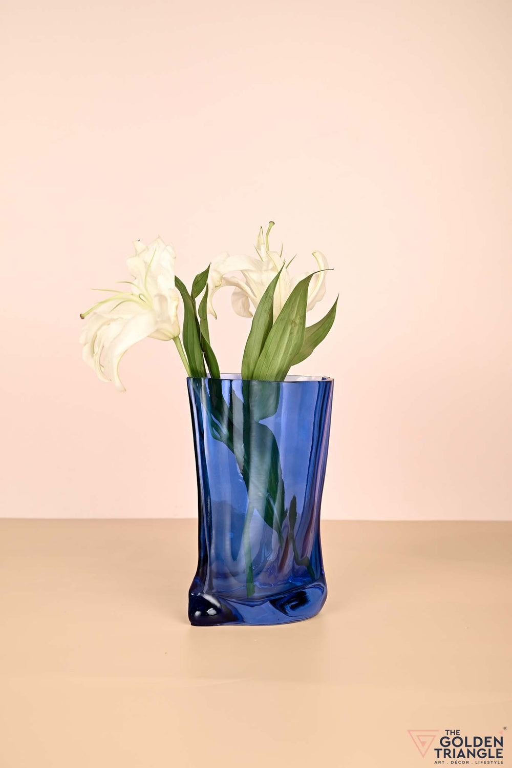 Edge Glass Vase - Royal Blue