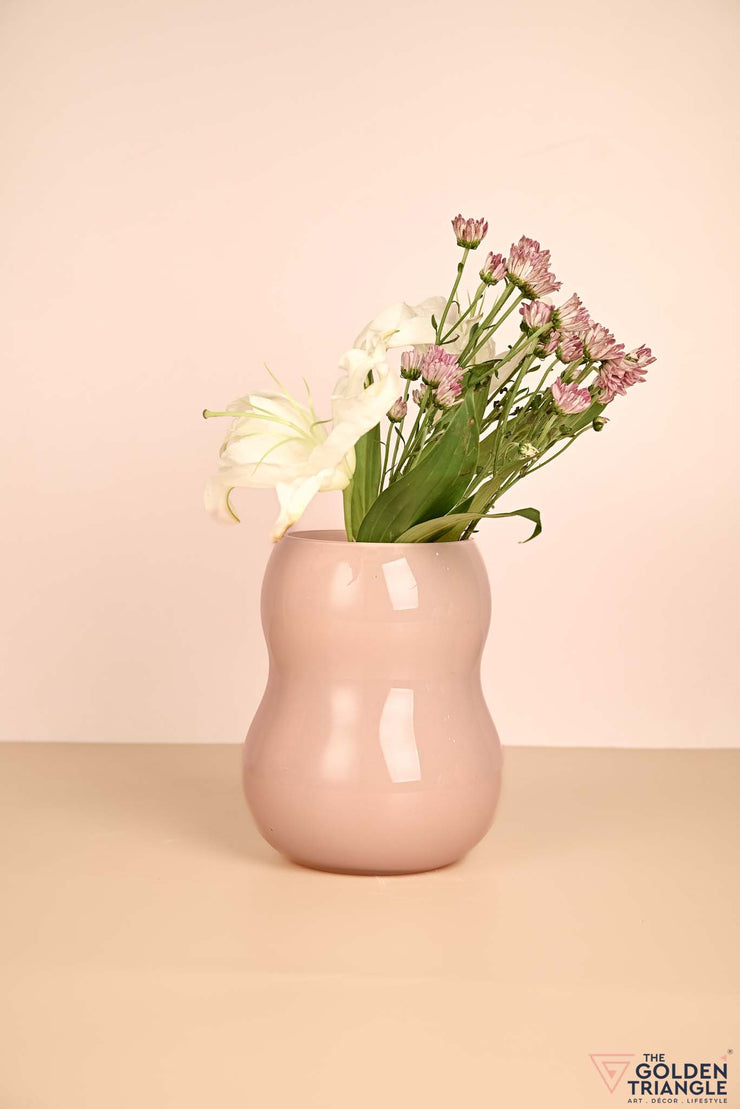 Springtime Sprig Glass Vase - Baby Pink