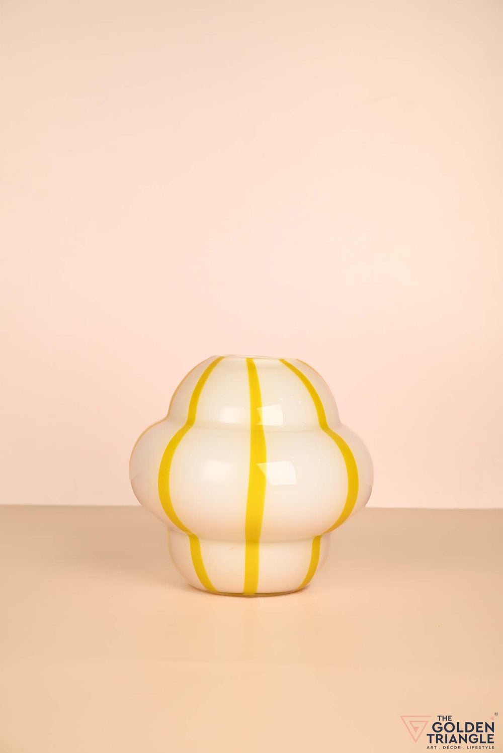 Stripey Treats Glass Vase - Yellow