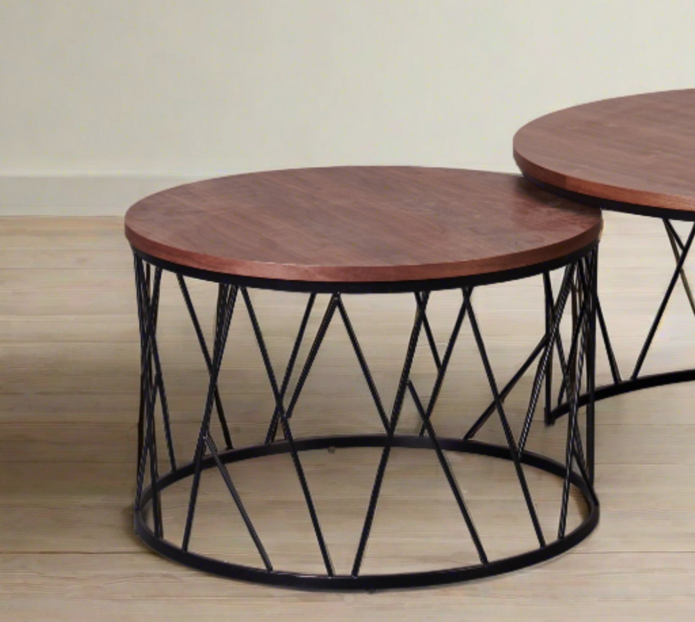 Matt Wooden Nesting Coffee Table - Set of 2