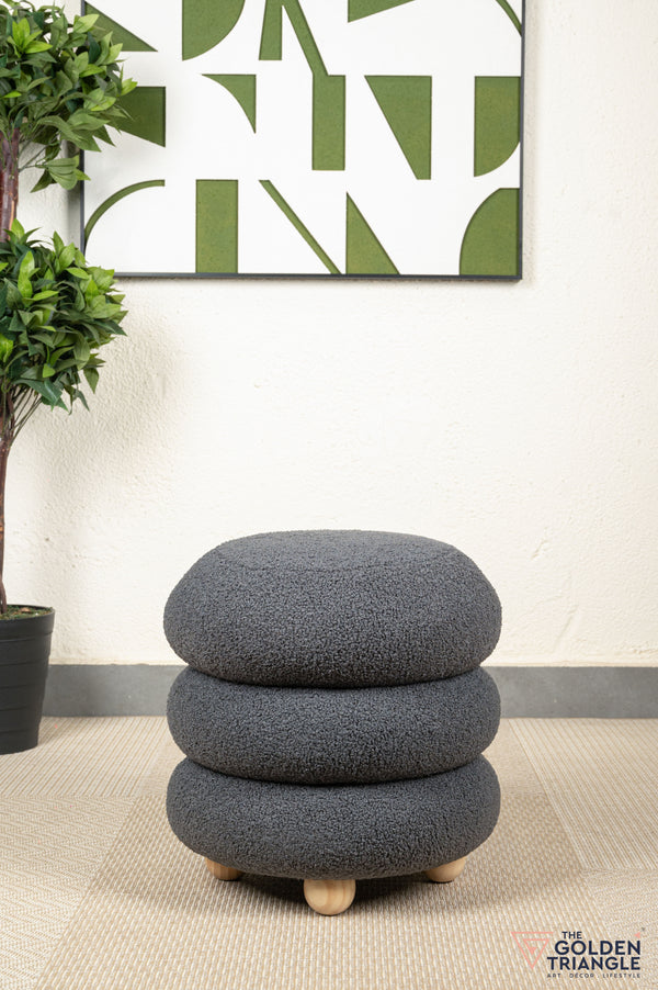 Chloe Bouclé Pouffe