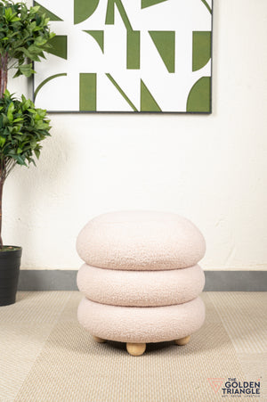 Chloe Bouclé Pouffe