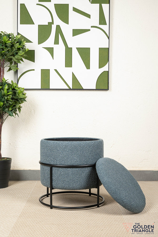 Zoe Boucle Pouffe with Storage