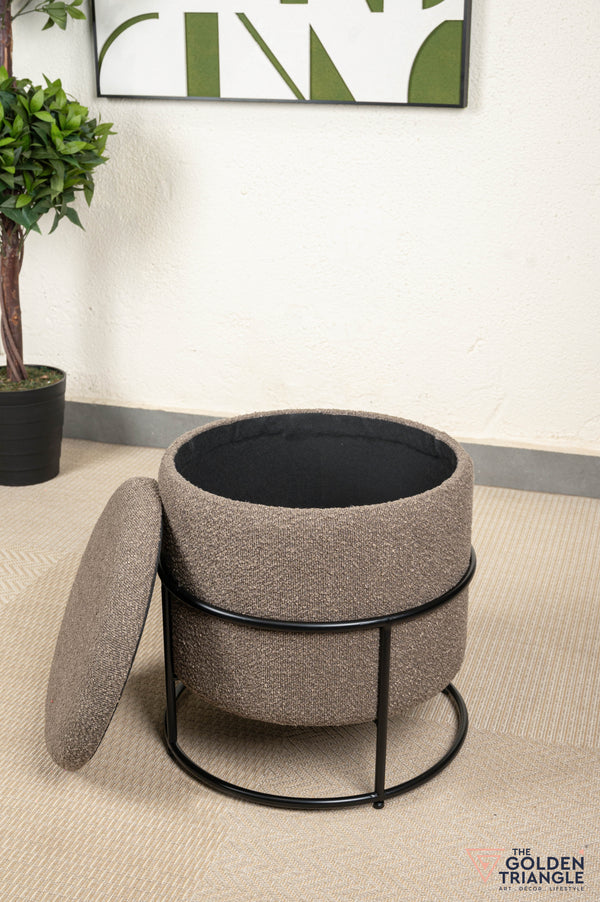 Zoe Boucle Pouffe with Storage