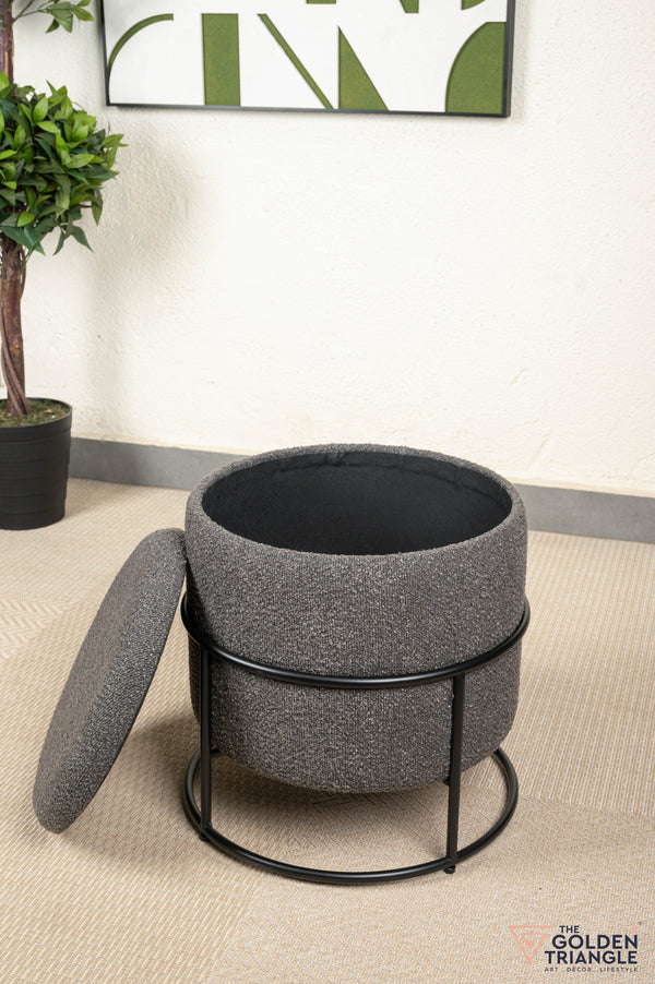 Zoe Boucle Pouffe with Storage