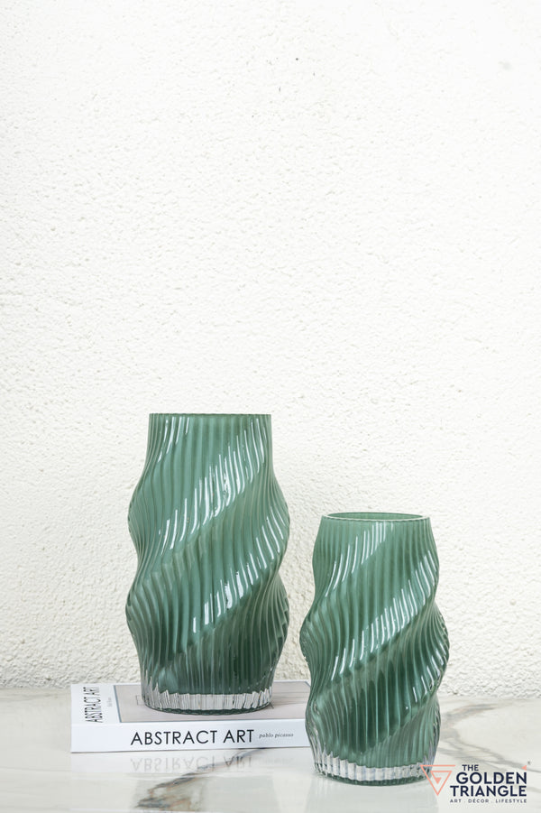 Aster Glass Vase - Green