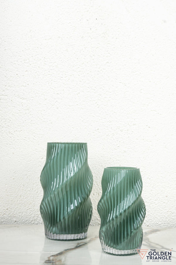 Aster Glass Vase - Green