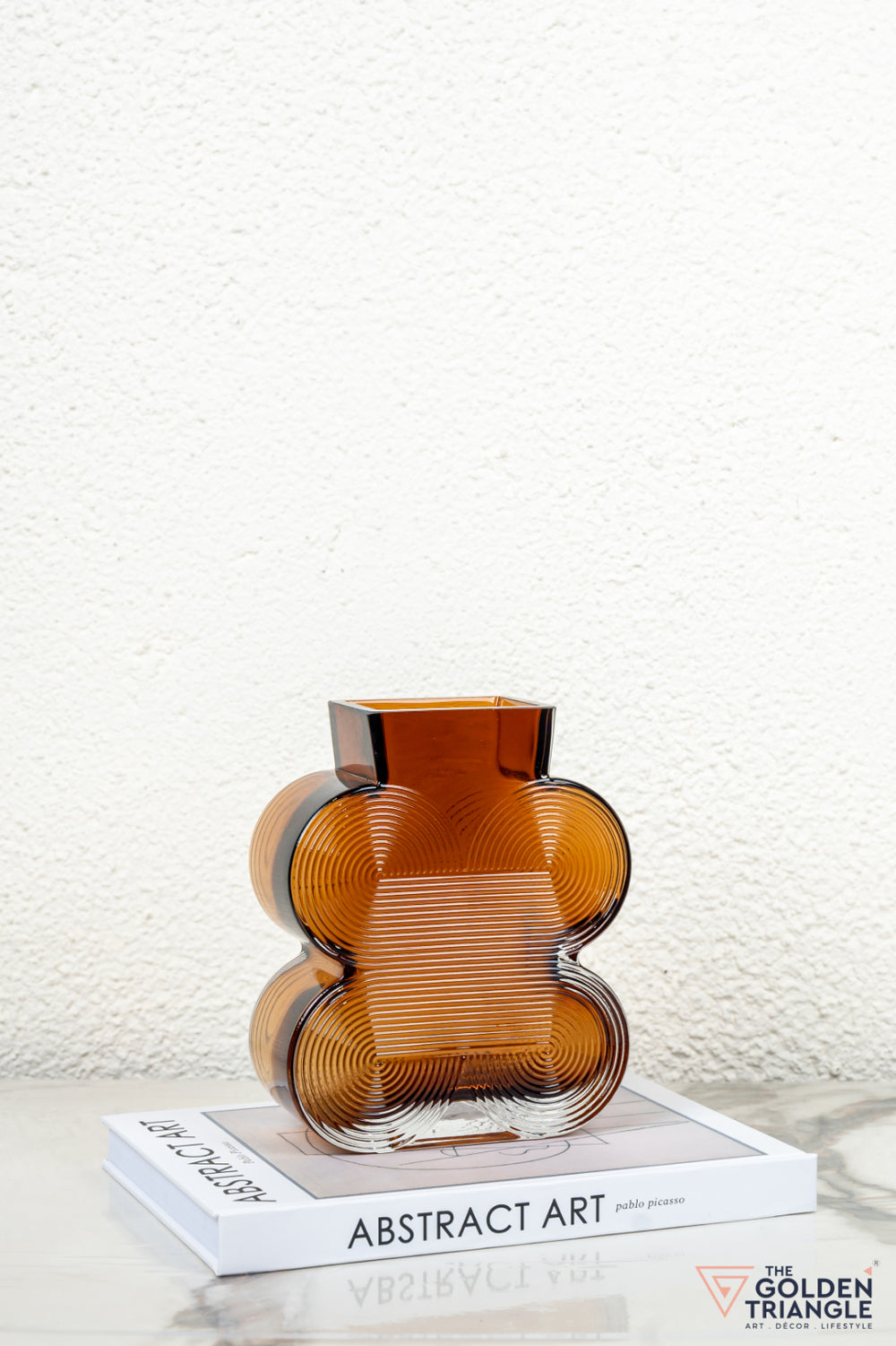 Prism Glass Vase - Amber - Short