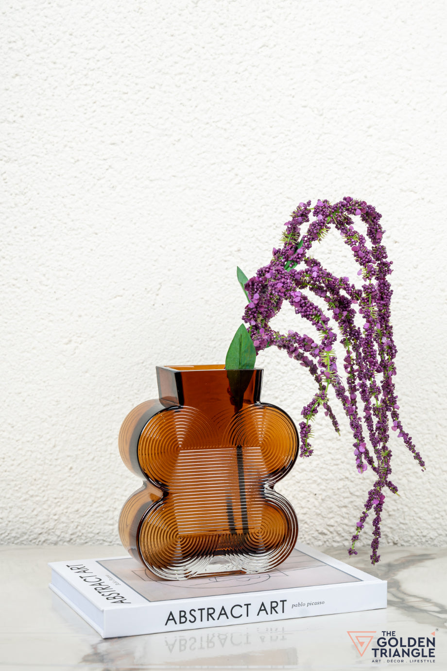 Prism Glass Vase - Amber - Short