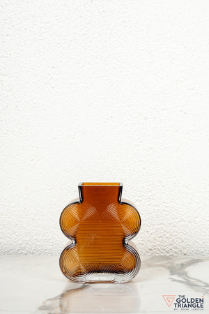 Prism Glass Vase - Amber - Short