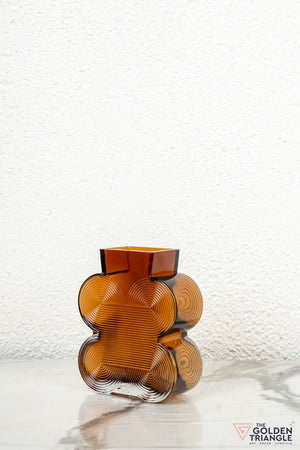 Prism Glass Vase - Amber - Short