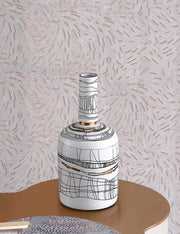 Aurella Ceramic Vase - White, Black and Gold