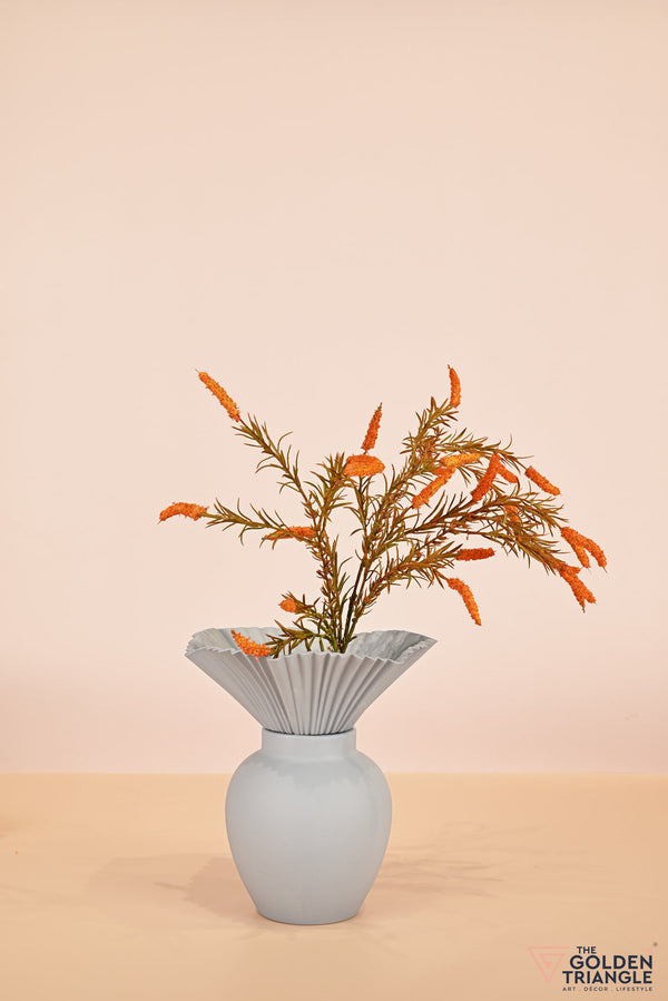Floral Blossom Porcelain Vase - Powder Blue