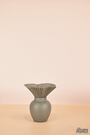 Floral Blossom Porcelain Vase - Gray