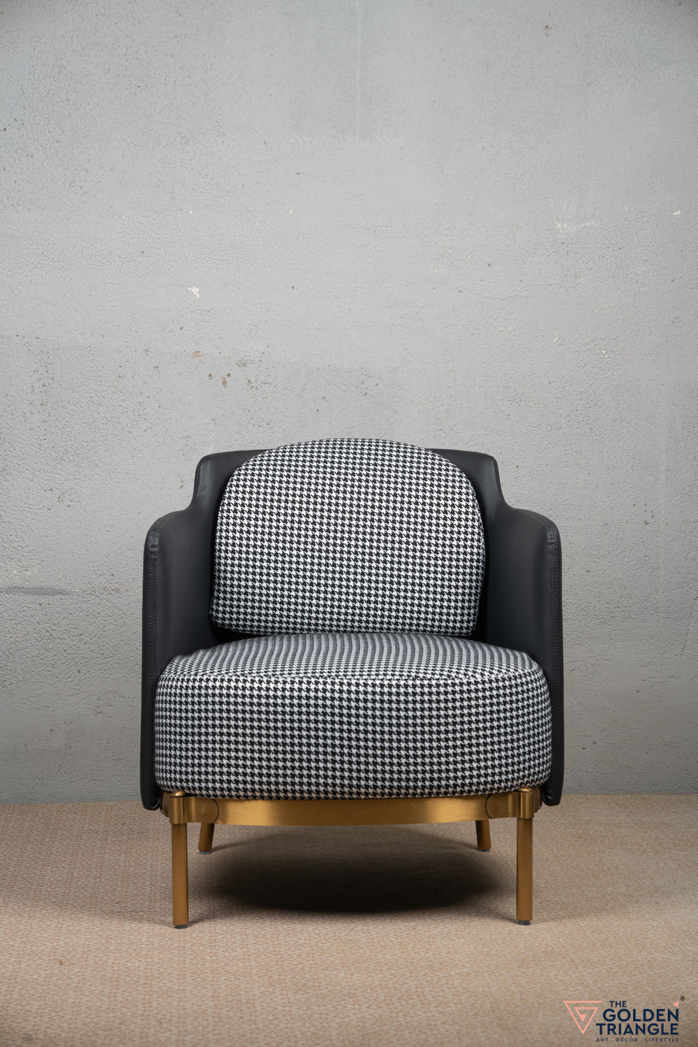 Harvey Houndstooth Accent Chair - Black