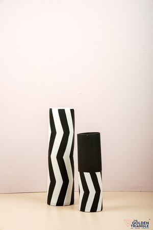 Maxie Striped Ceramic Vase - Tall