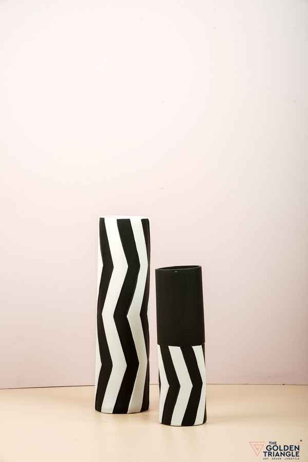 Maxie Striped Ceramic Vase - Tall