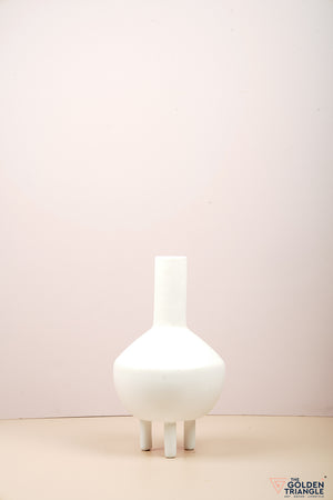 Three Legged Vase - White
