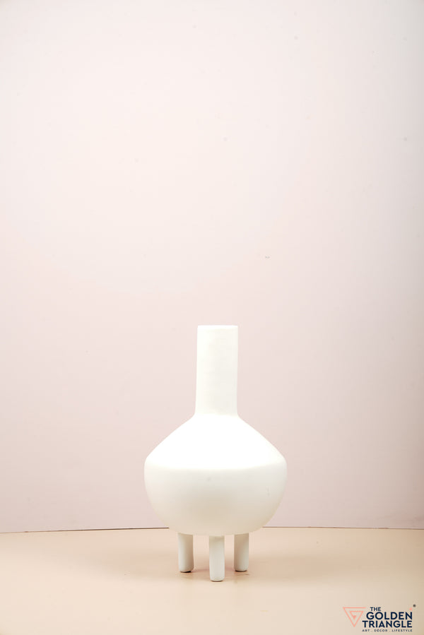 Three Legged Vase - White