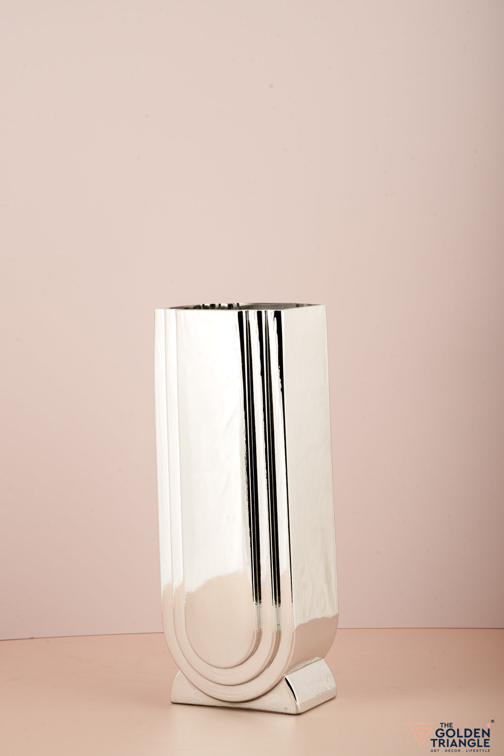 Maximus Metallic Silver Vase - Tall