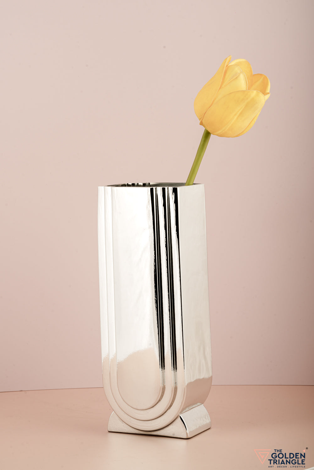 Maximus Metallic Silver Vase - Tall