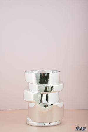 Cliff Metallic Silver Vase - Short