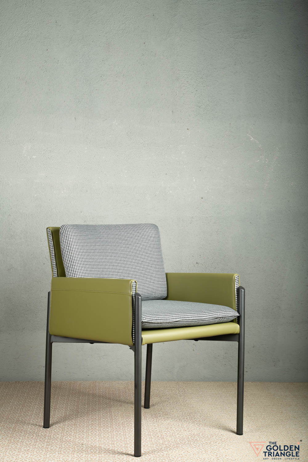 Orlando Houndstooth Accent Chair - Green