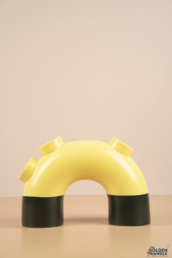 Short Pipe Vase - Yellow