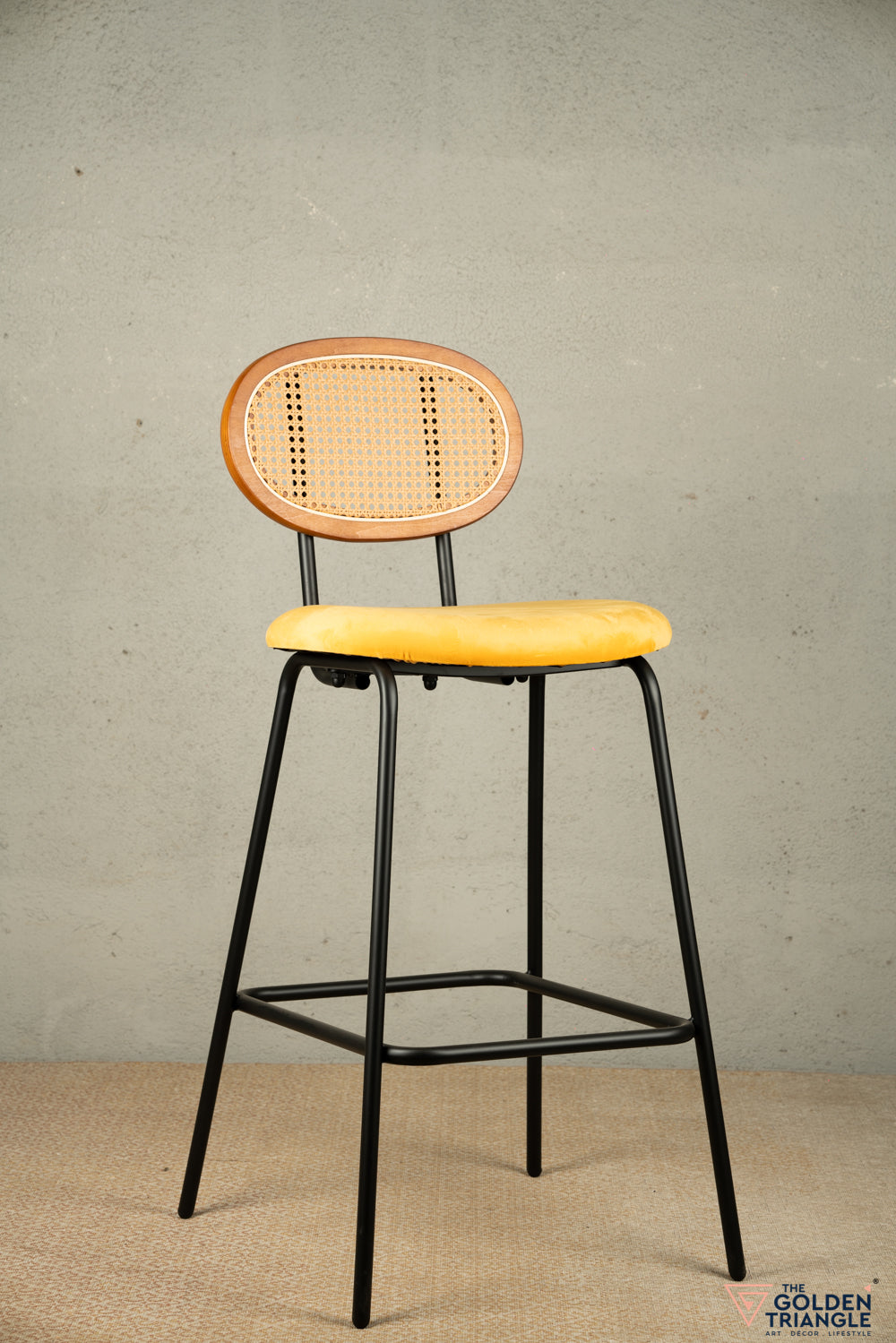 Nirvana Rattan Bar Stool - Yellow