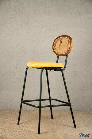 Nirvana Rattan Bar Stool - Yellow
