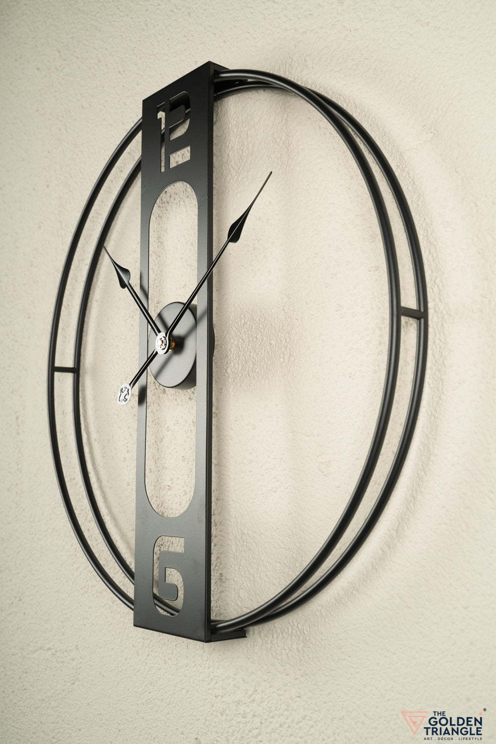 Black Metal Wall Clock -24"