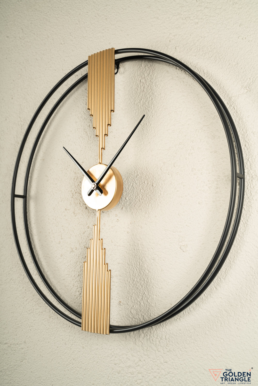 Black & Gold Metal Modern Wall Clock