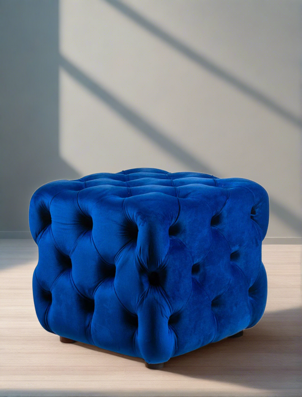 Destan Chesterfield Ottoman - Azure  Blue