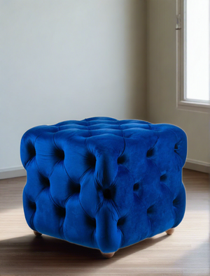 Destan Chesterfield Ottoman - Azure  Blue