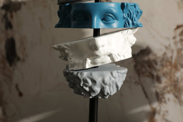 Elysian Roman Face Sculpture - Blue