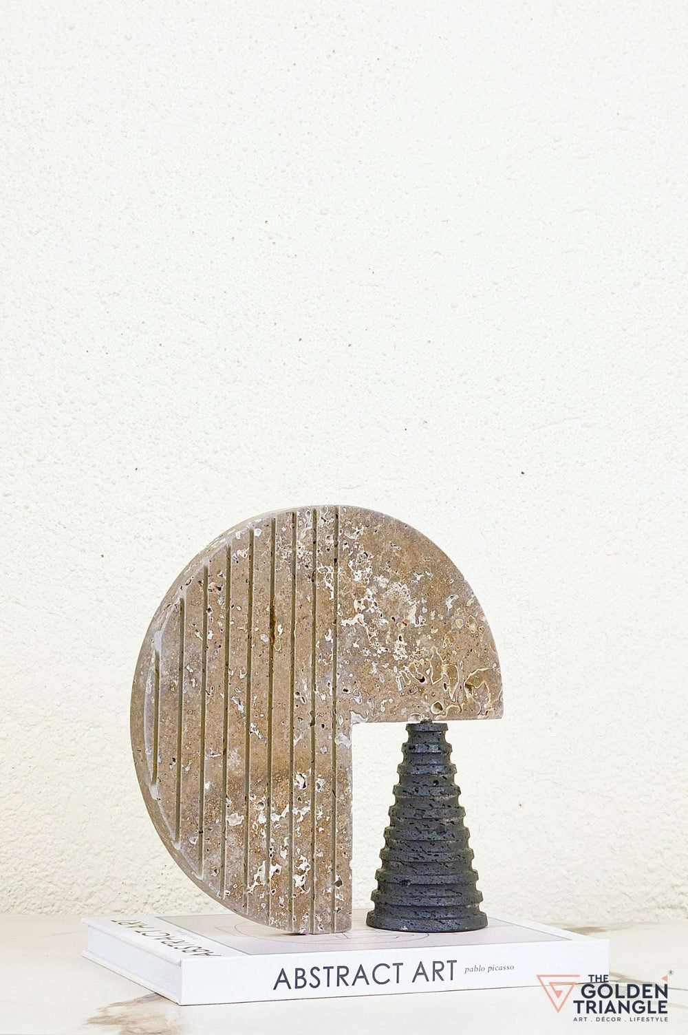 Stilo Travertine Decor Sculpture - Brown